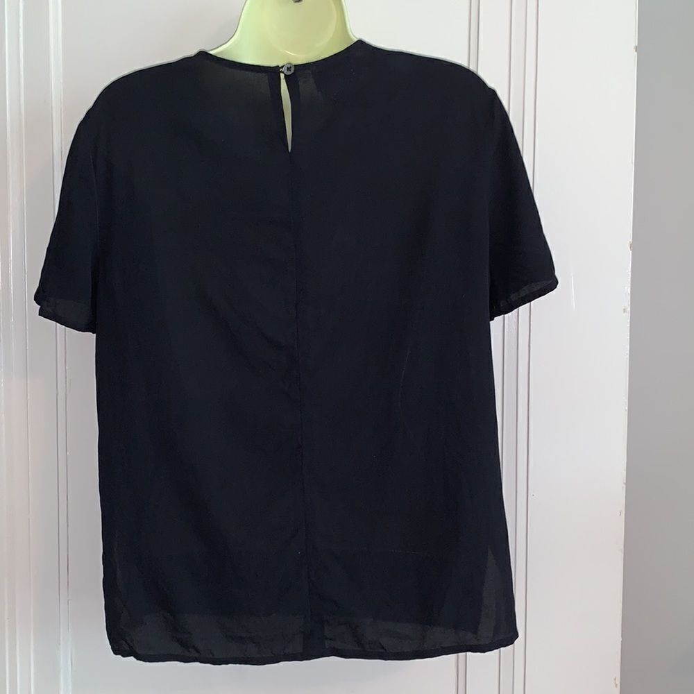 ‎Vtg Episode black silk short sleeved blouse - Picture 5 of 8